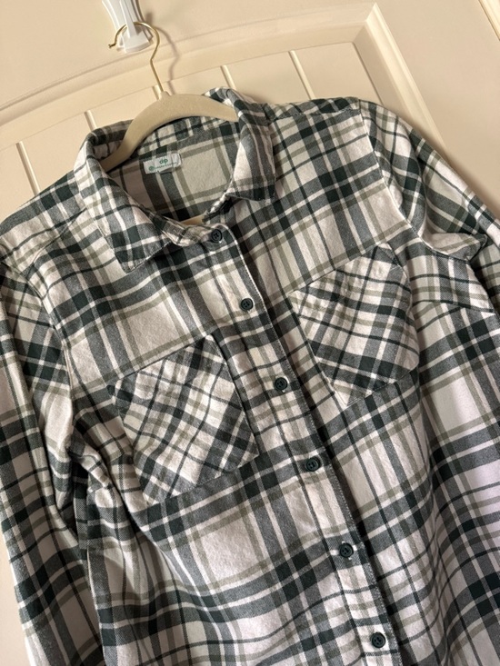 dip Tops - Dip Green and White Plaid Shirt.     Organic Cotton